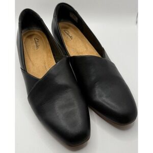 Clarks Juliet Palm Women's Black Leather Pumps Comfort Shoes Size 10N NWOB